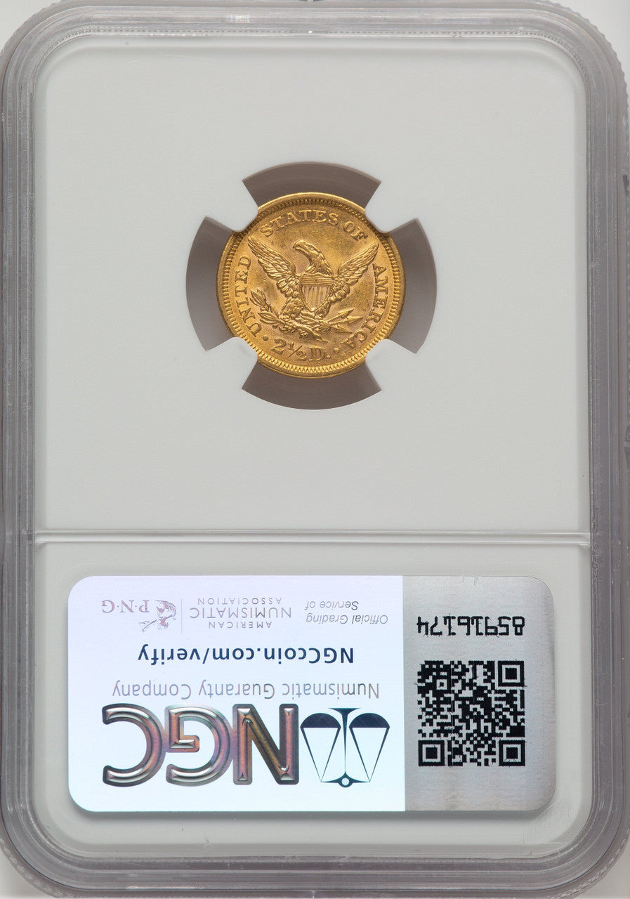 1852 $2.50 Liberty Quarter Eagle NGC AU58 (507364002)