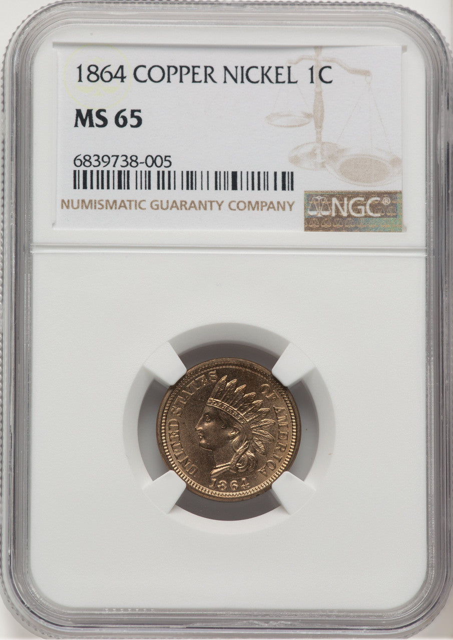 1864 Copper-Nickel Indian Cent NGC MS65 (507364008)