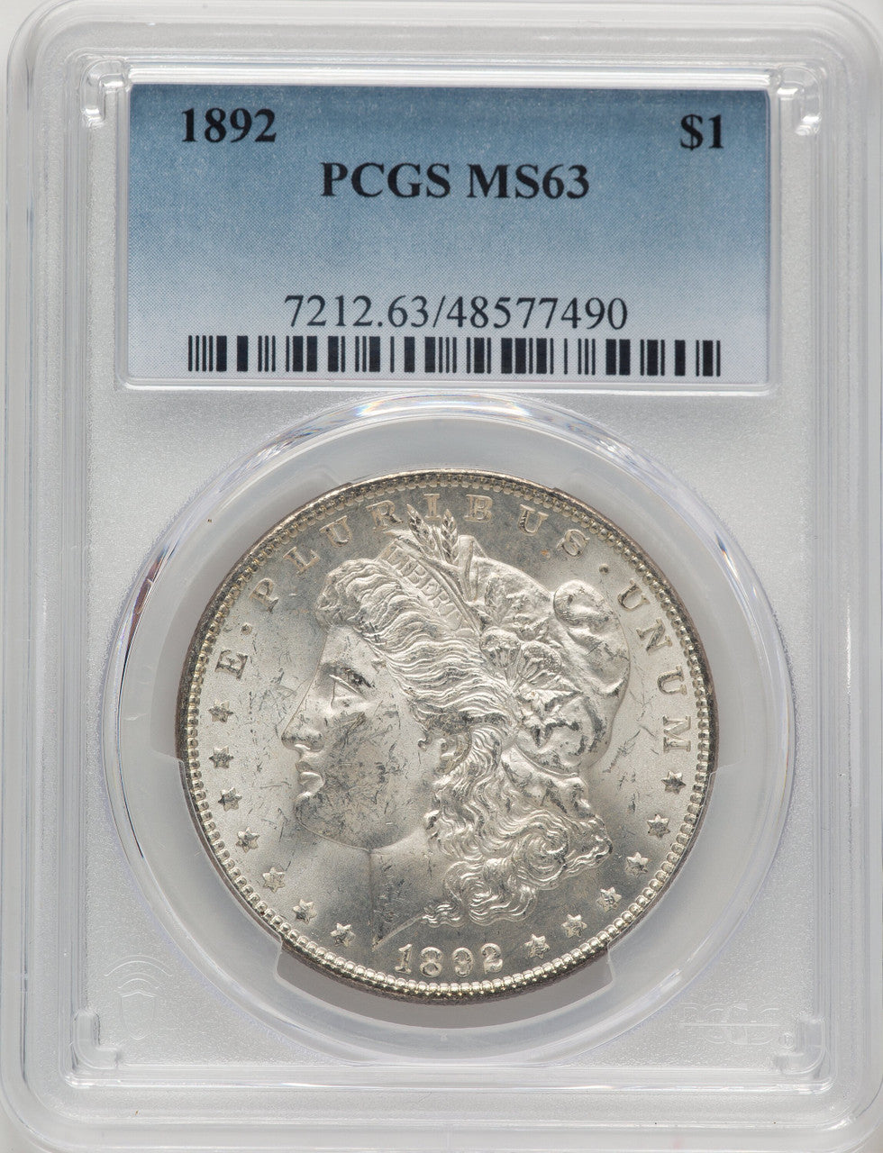 1892 Morgan Dollar PCGS MS63 (507364011)
