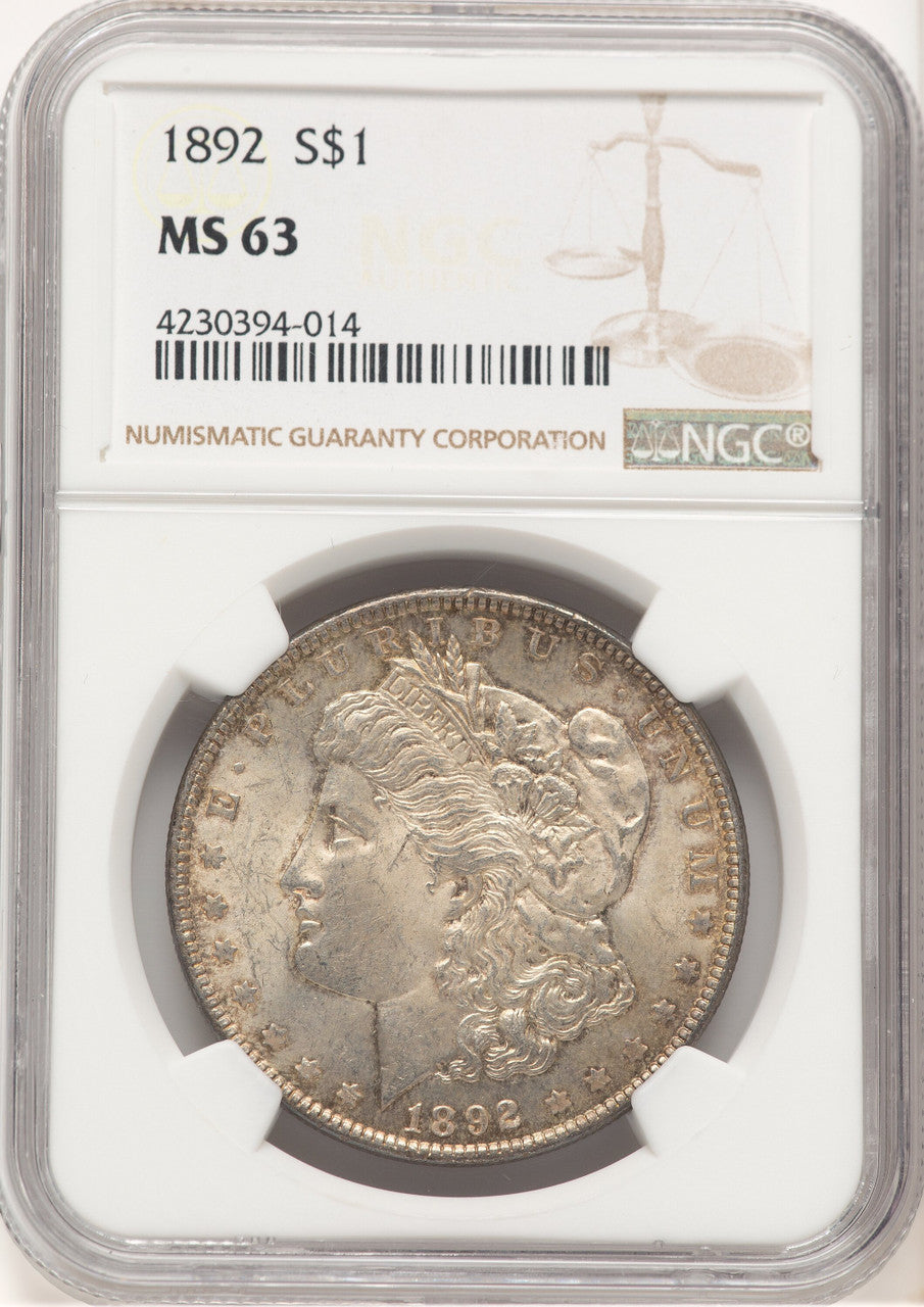 1892 Morgan Dollar NGC MS63 (507370035)