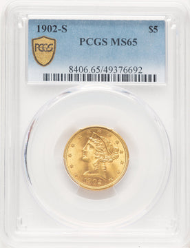 1902-S $5 Liberty Half Eagle PCGS MS65