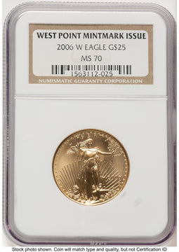 2006-W Burnished Gold Eagle 1/2 oz Brown Label NGC MS70 (507410028)