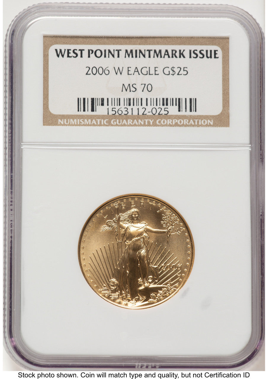 2006-W Burnished Gold Eagle 1/2 oz Brown Label NGC MS70 (507410028)