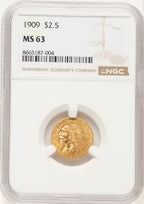 1909 $2.50 Indian Quarter Eagle NGC MS63