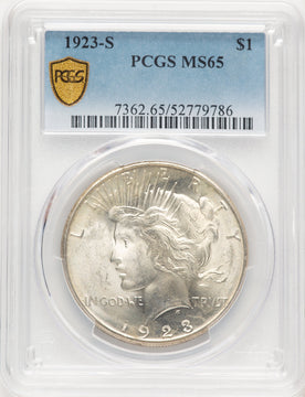 1923-S Peace Dollar PCGS MS65 (507435004)