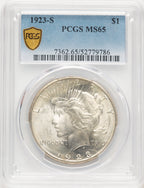 1923-S Peace Dollar PCGS MS65 (507435004)