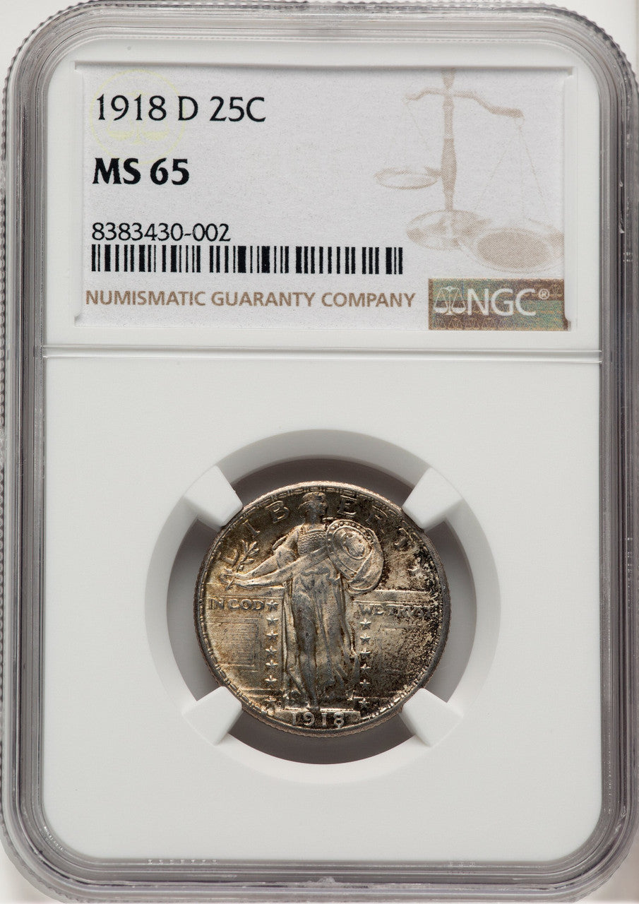 1918-D 25C Standing Liberty Quarter NGC MS65