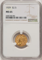 1929 $2.50 Indian Quarter Eagle NGC MS65 (507436023)