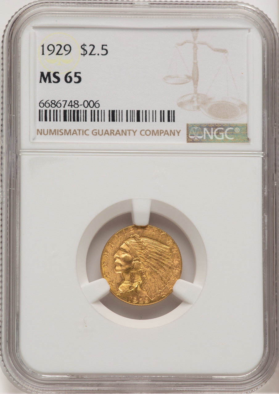 1929 $2.50 Indian Quarter Eagle NGC MS65 (507436023)