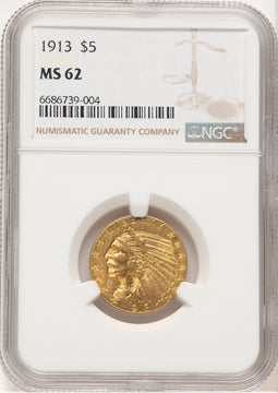 1913 $5 Indian Half Eagle NGC MS62 (507436025)