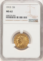 1913 $5 Indian Half Eagle NGC MS62 (507436025)