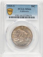 1925-S 50C California Commemorative Silver PCGS MS66