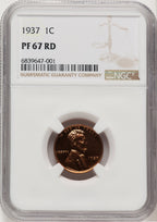 1937 1C RD Proof Lincoln Cent NGC PR67 (507441006)