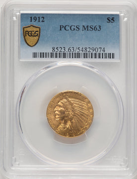 1912 $5 Indian Half Eagle PCGS MS63 (507441013)