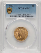 1912 $5 Indian Half Eagle PCGS MS63 (507441013)