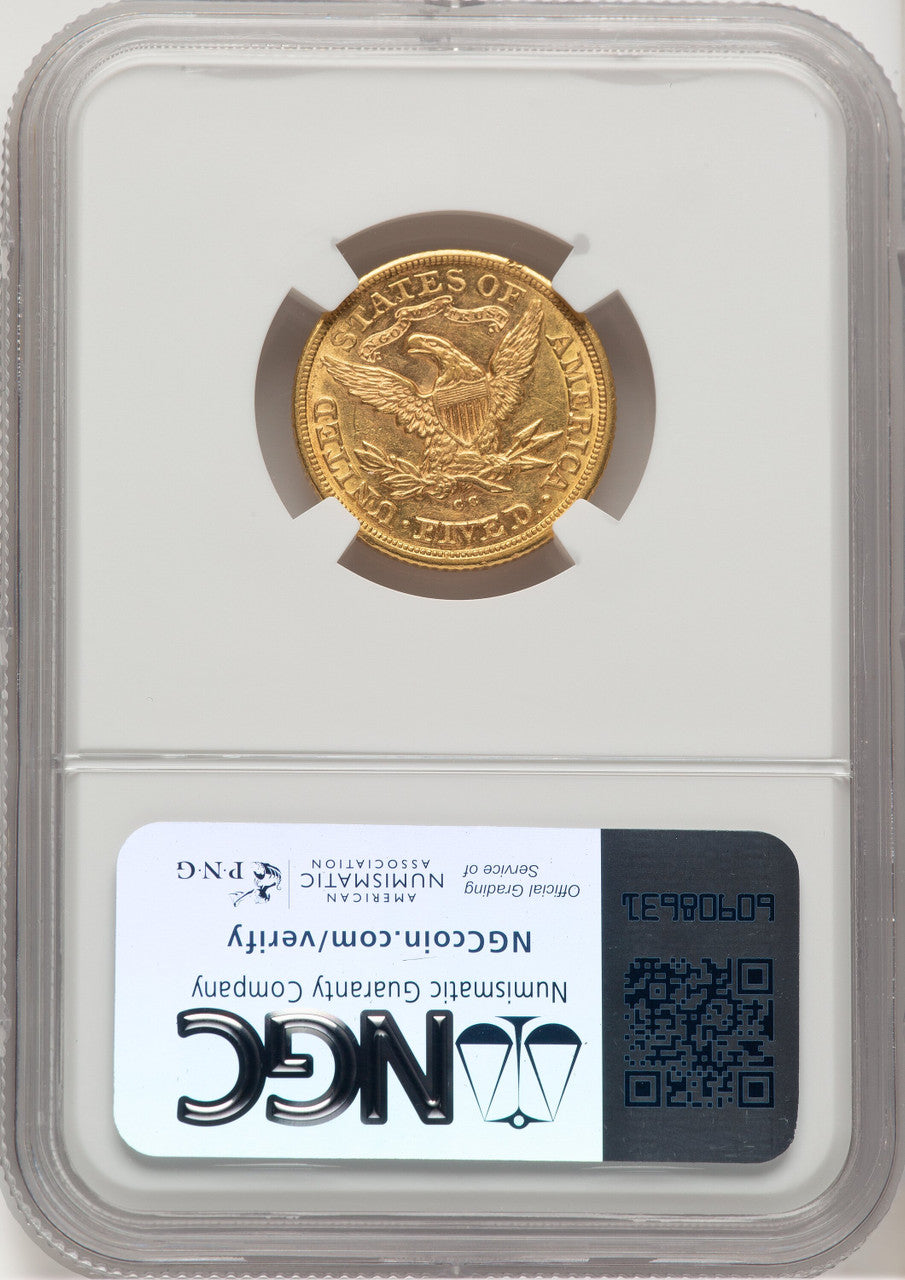 1880-CC $5 Liberty Half Eagle NGC AU58