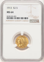 1913 $2.50 Indian Quarter Eagle NGC MS64 (507444020)