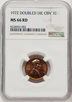 1972 1C Doubled Die Obverse RD Lincoln Cent NGC MS66 (507450006)