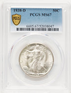 1938-D 50C Walking Liberty Half Dollar PCGS MS67