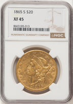 1865-S $20 Liberty Double Eagle NGC XF45 (507476005)