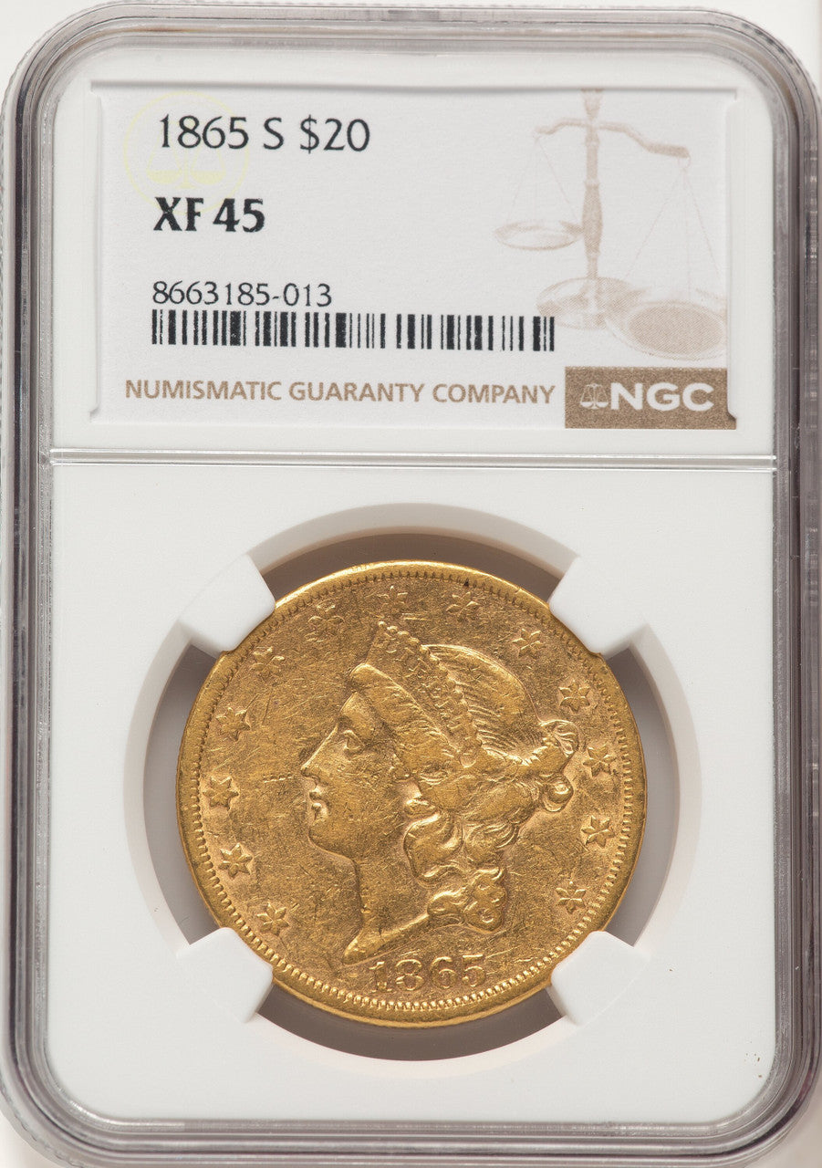 1865-S $20 Liberty Double Eagle NGC XF45 (507476005)