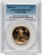 1999-W Proof Gold Eagle 1/2 oz Blue Gradient PCGS PR70
