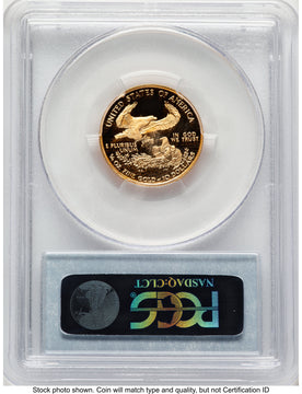 2002-W Proof Gold Eagle 1/4 oz Blue Label PCGS PR70