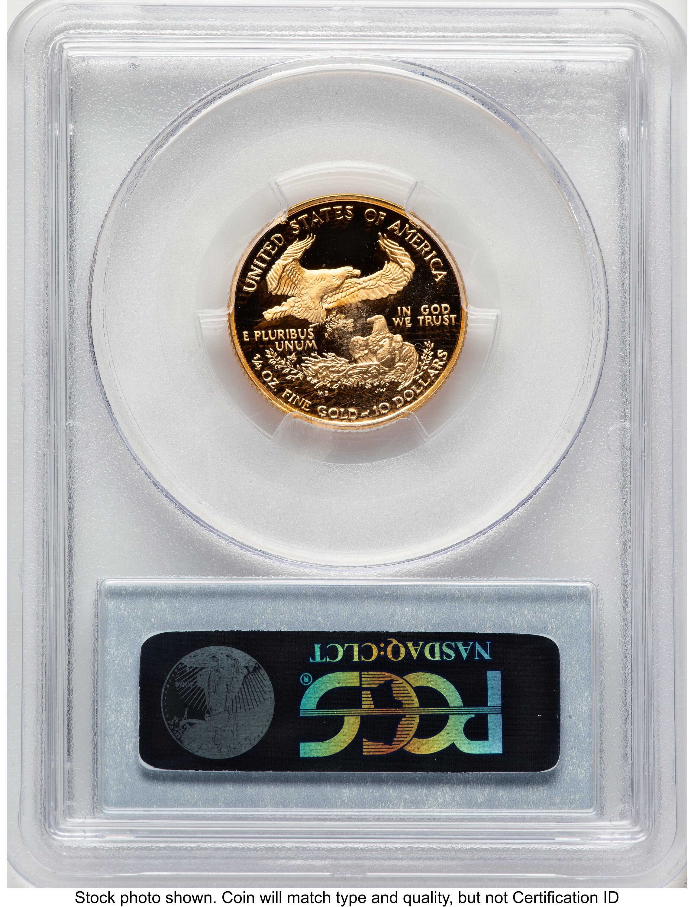2002-W Proof Gold Eagle 1/4 oz Blue Label PCGS PR70