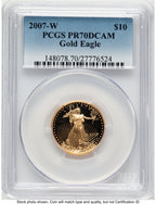 2007-W Proof Gold Eagle 1/4 oz Blue Gradient PCGS PR70