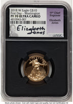2018-W Proof Gold Eagle 1/4 oz FDI Elizabeth Jones Washington NGC PF70