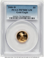 2000-W Proof Gold Eagle 1/10 oz Blue Gradient PCGS PR70