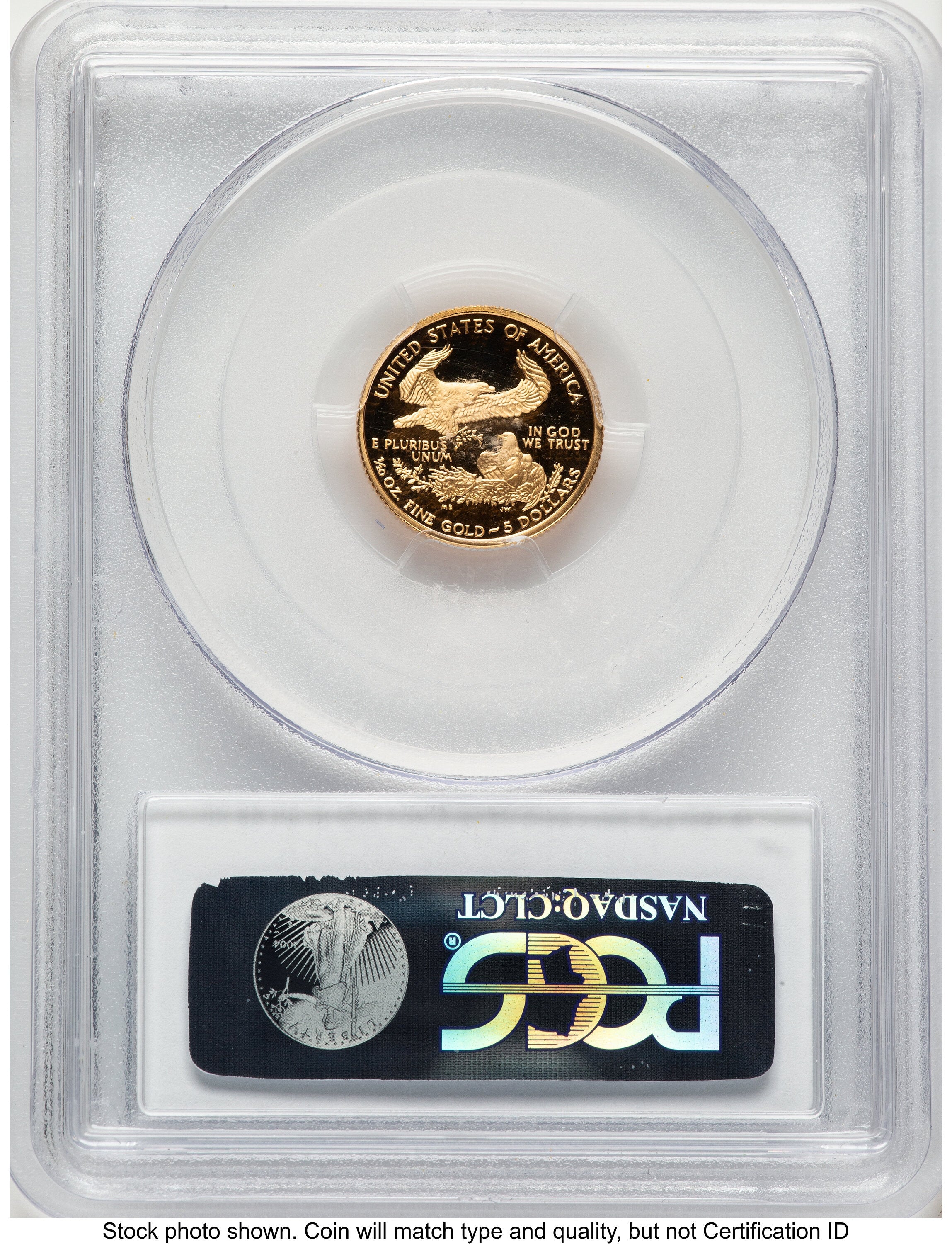2000-W Proof Gold Eagle 1/10 oz Blue Gradient PCGS PR70