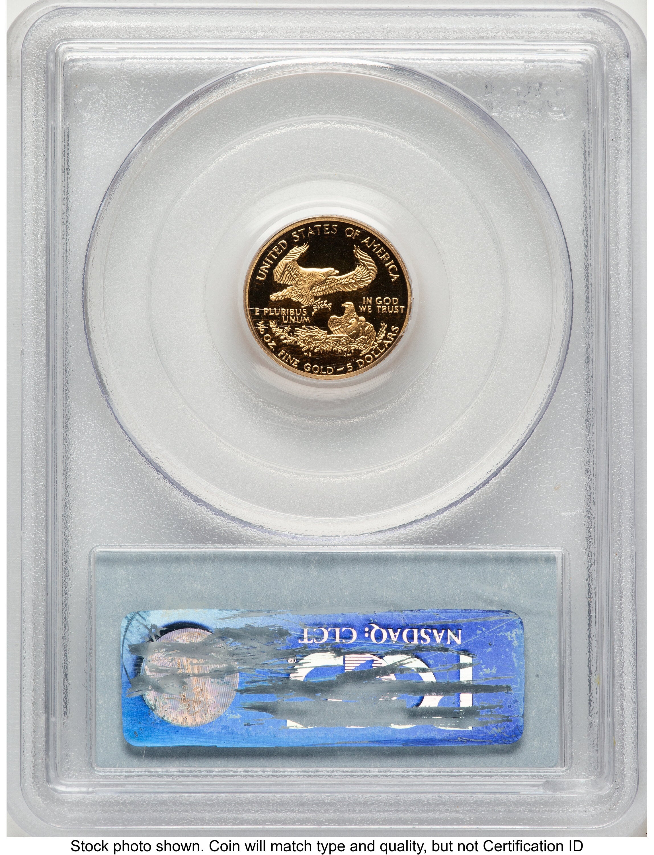 2001-W Proof Gold Eagle 1/10 oz Blue Label PCGS PR70