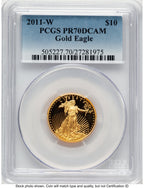 2011-W Proof Gold Eagle 1/4 oz Blue Gradient PCGS PR70