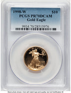 1998-W Proof Gold Eagle 1/4 oz Blue Gradient PCGS PR70