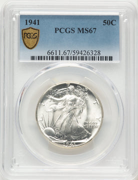 1941 50C Walking Liberty Half Dollar PCGS MS67
