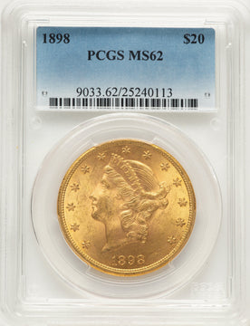 1898 $20 Liberty Double Eagle PCGS MS62