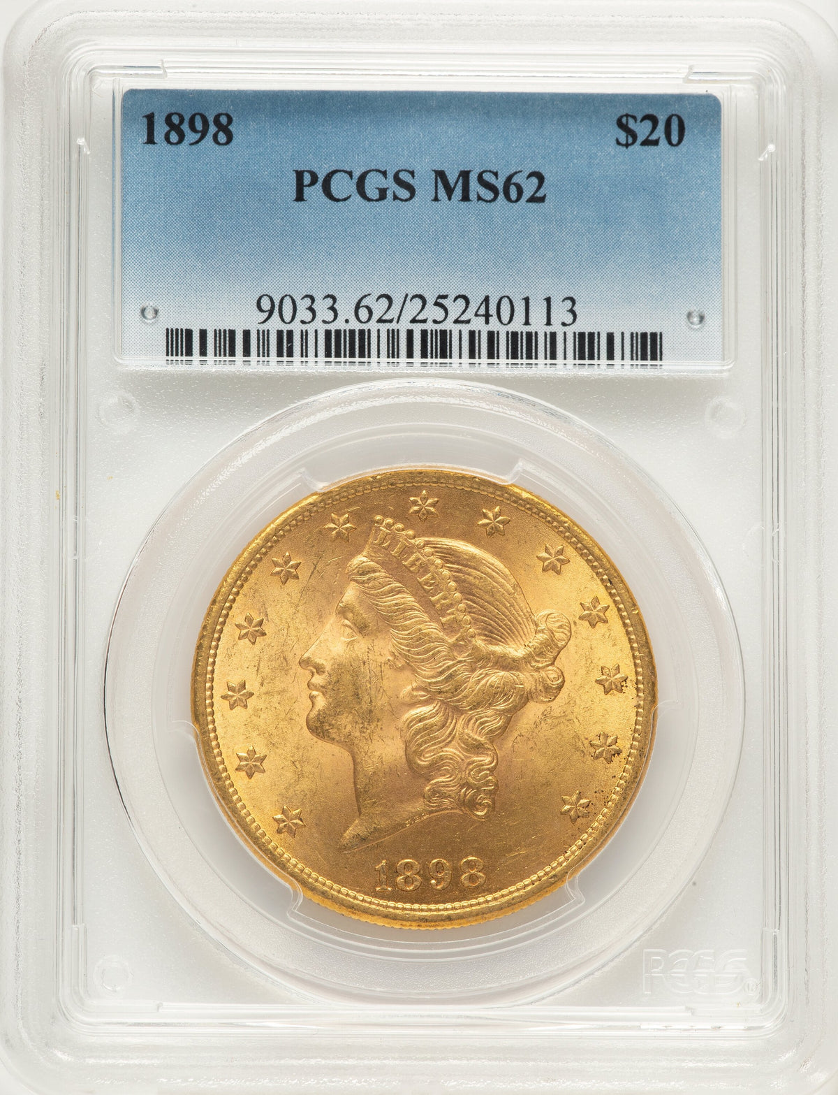 1898 $20 Liberty Double Eagle PCGS MS62