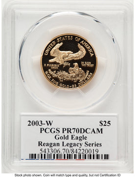 2003-W Proof Gold Eagle 1/2 oz Reagan Legacy Series Michael Reagan PCGS PR70