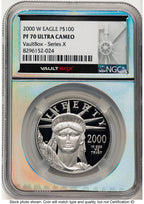 2000-W Proof Platinum Eagle 1 oz Vault Box Series X Silver Core NGC PF70