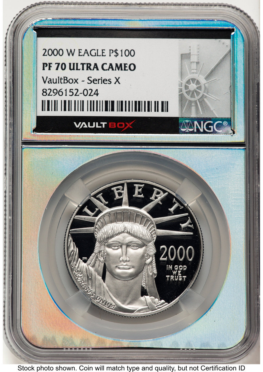 2000-W Proof Platinum Eagle 1 oz Vault Box Series X Silver Core NGC PF70