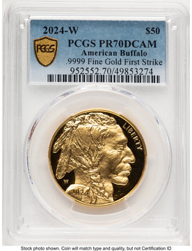 2024-W Proof Gold Buffalo 1 oz FS Blue Gradient PCGS PR70