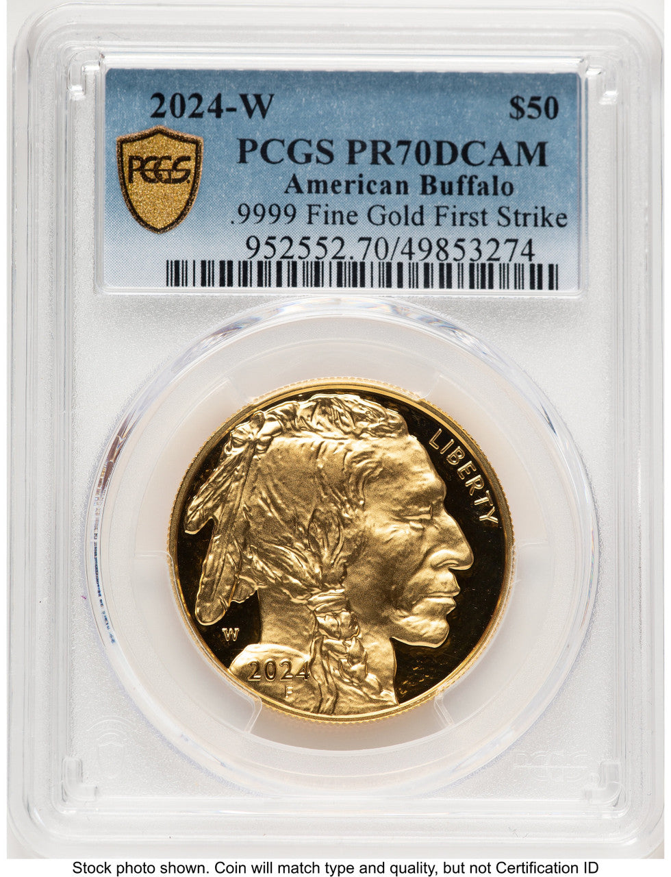 2024-W Proof Gold Buffalo 1 oz FS Blue Gradient PCGS PR70