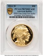 2023-W Proof Gold Buffalo 1 oz FS Blue Gradient PCGS PR70
