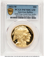 2022-W Proof Gold Buffalo 1 oz FS Blue Gradient PCGS PR70