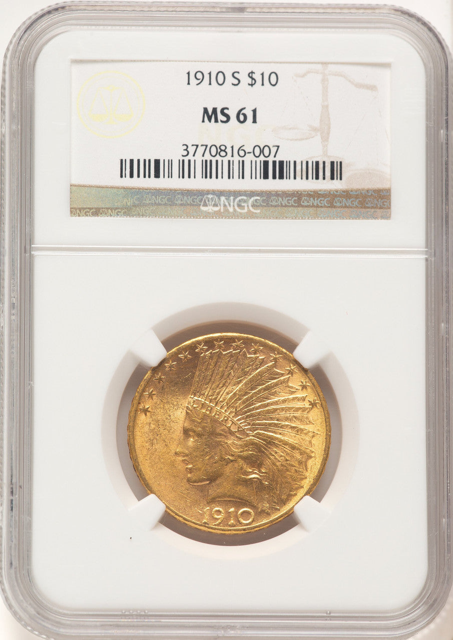 1910-S $10 Indian Eagle NGC MS61 (507570016)