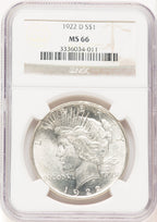 1922-D Peace Dollar NGC MS66 (507604003)