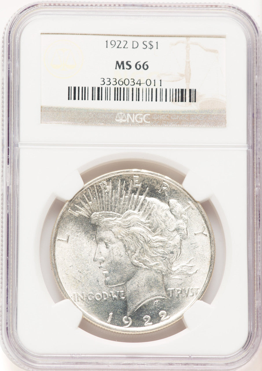 1922-D Peace Dollar NGC MS66 (507604003)