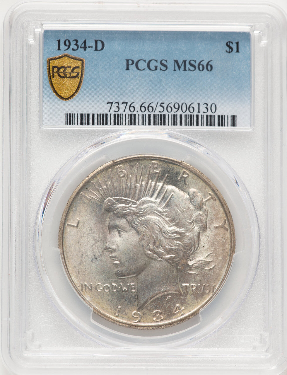 1934-D Peace Dollar PCGS MS66 (507631004)