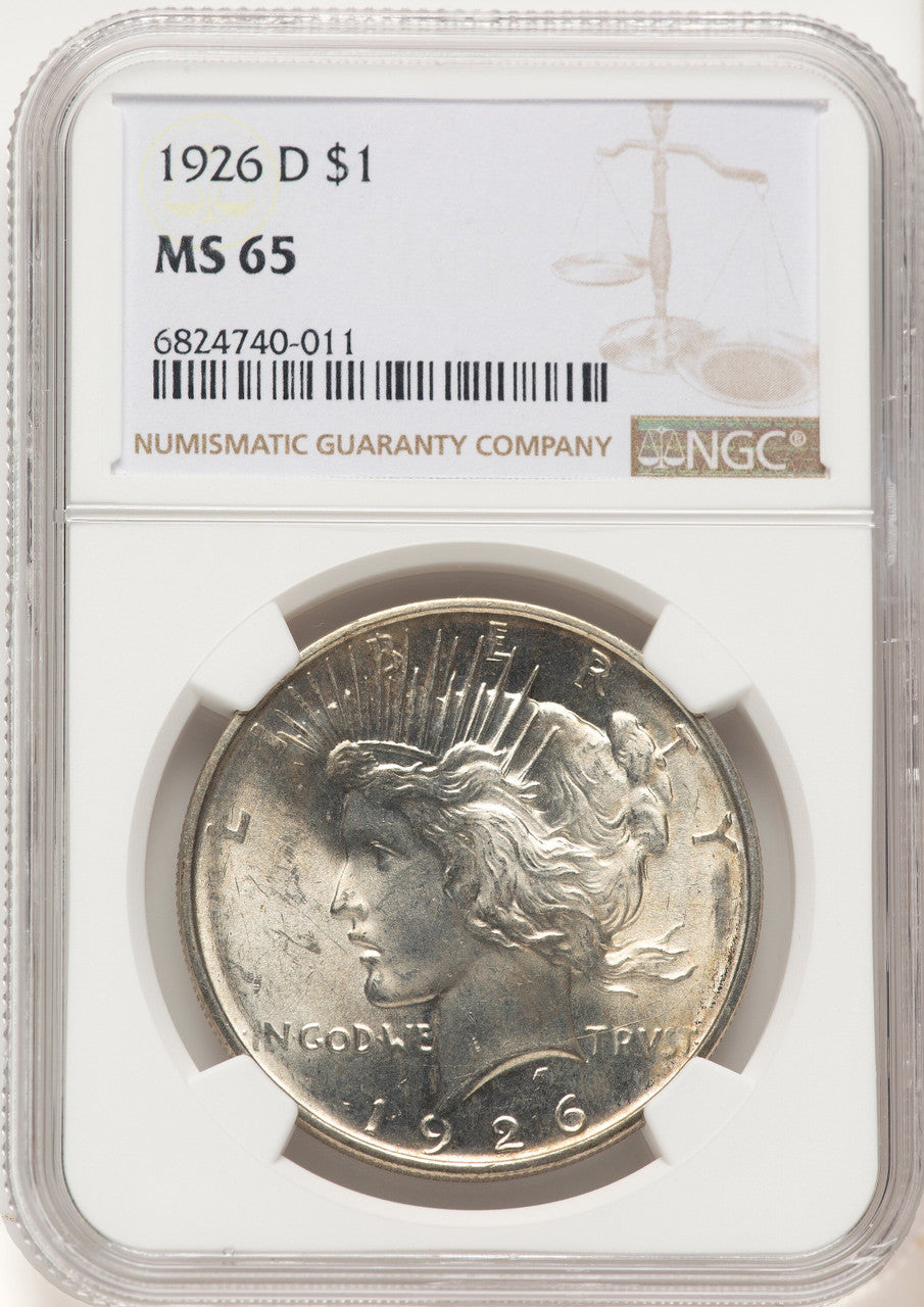 1926-D Peace Dollar NGC MS65